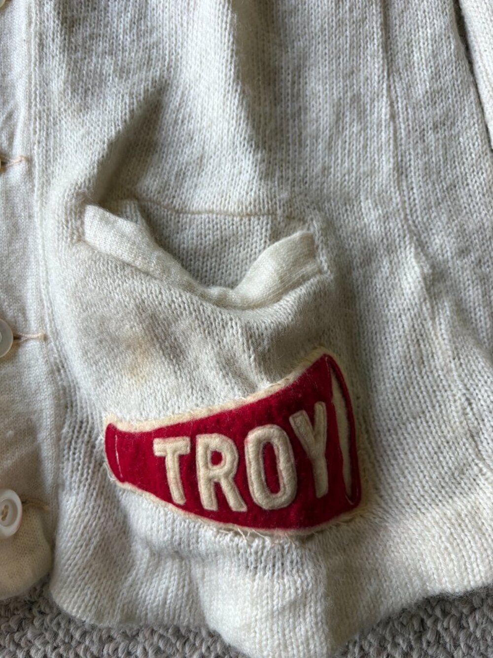 RARE 1950s Troy Cheerleader Cardigan Coquette Letterman VTG S - Picture 5 of 11